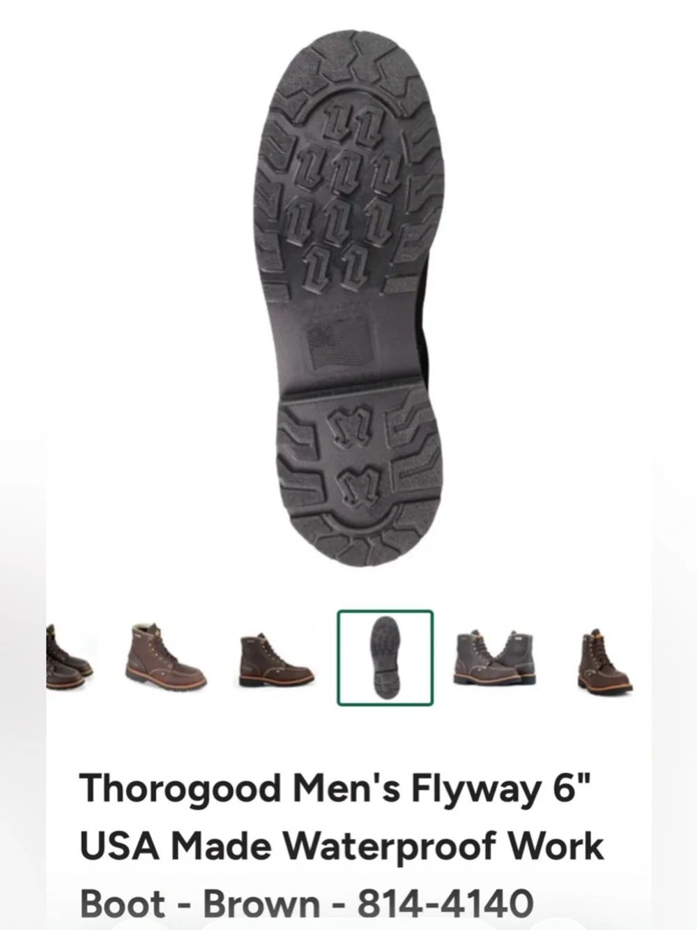 Thorogood Flyaway 6” USA Made Waterproof Work Boots Size 8 Medium NEW